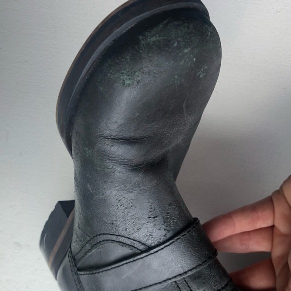 Steve Madden Lindley Biker Boots Knee High Black Leather size 7 - Picture 15 of 16